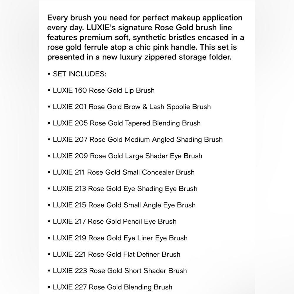 ✨ Luxie 30 Piece Rose Gold Brush Set - Picture 6 of 7